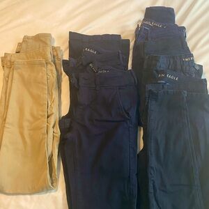8 pairs huge bundle American Eagle School uniform pant jegging boot petite 4 6 S